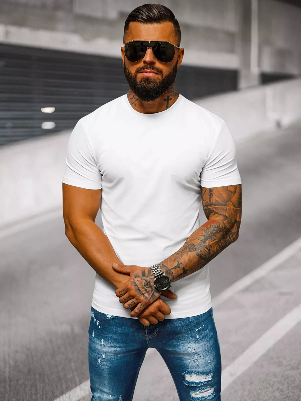 Vīriešu balts T-krekls Niko