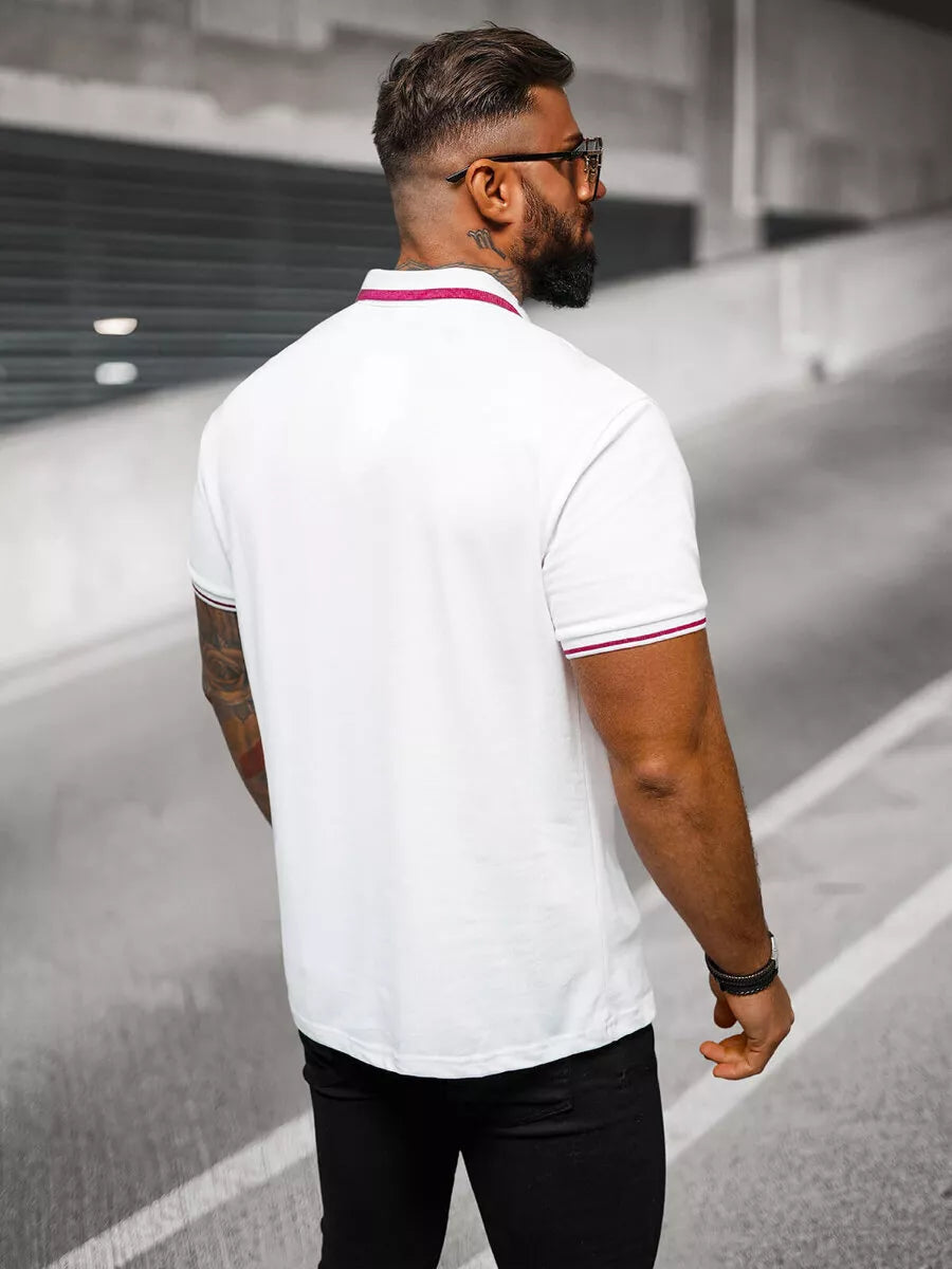 Vīriešu balts polo krekls "Team"