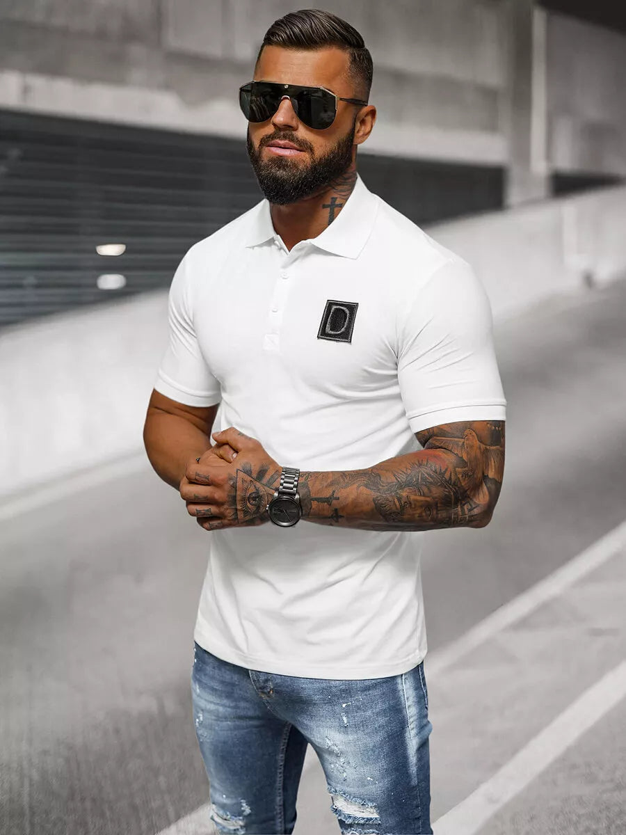 Vīriešu balts polo krekls Tirol