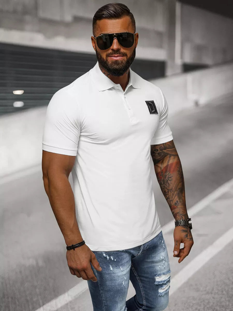 Vīriešu balts polo krekls Tirol