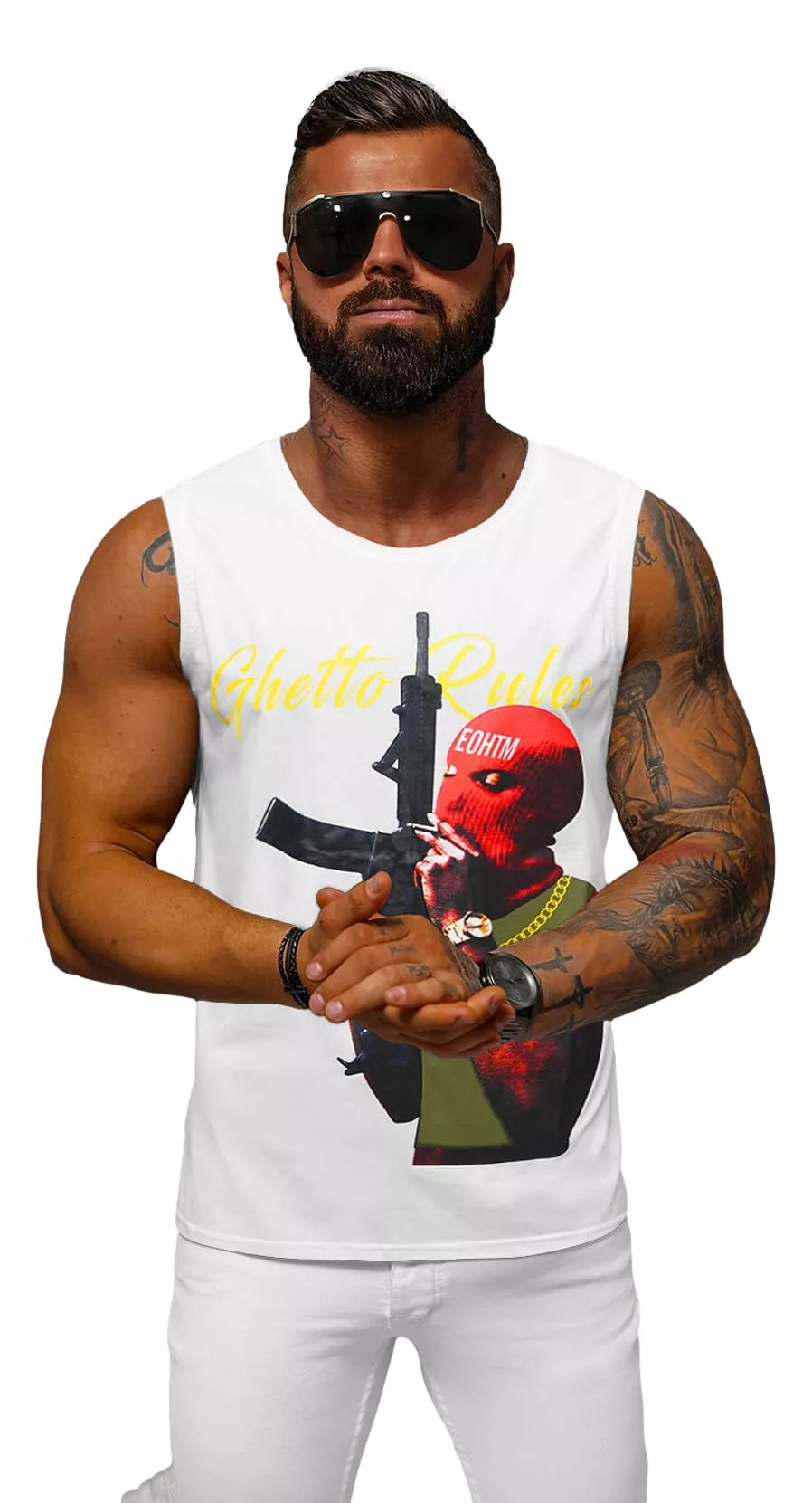 Vīriešu balts T-krekls Noteikumi