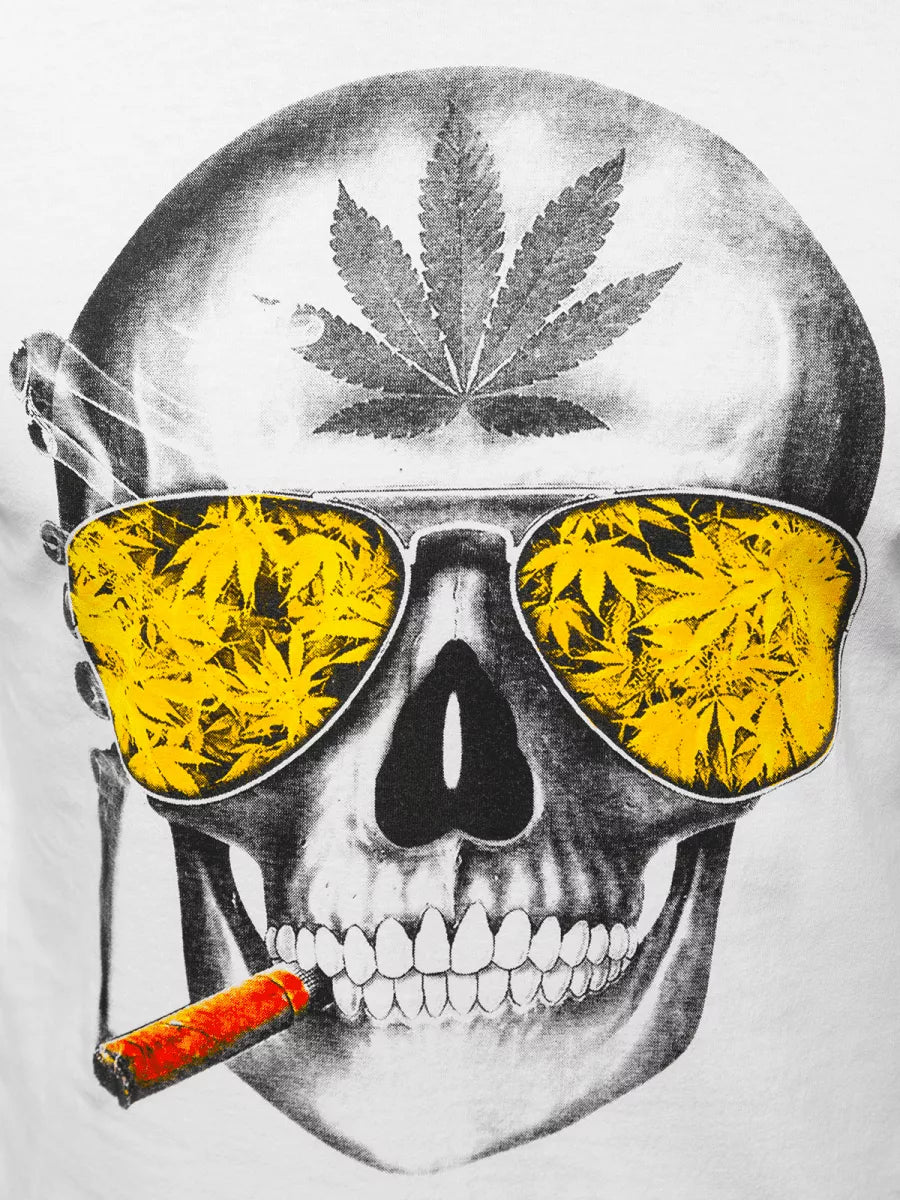 Vīriešu balts skeleta T-krekls