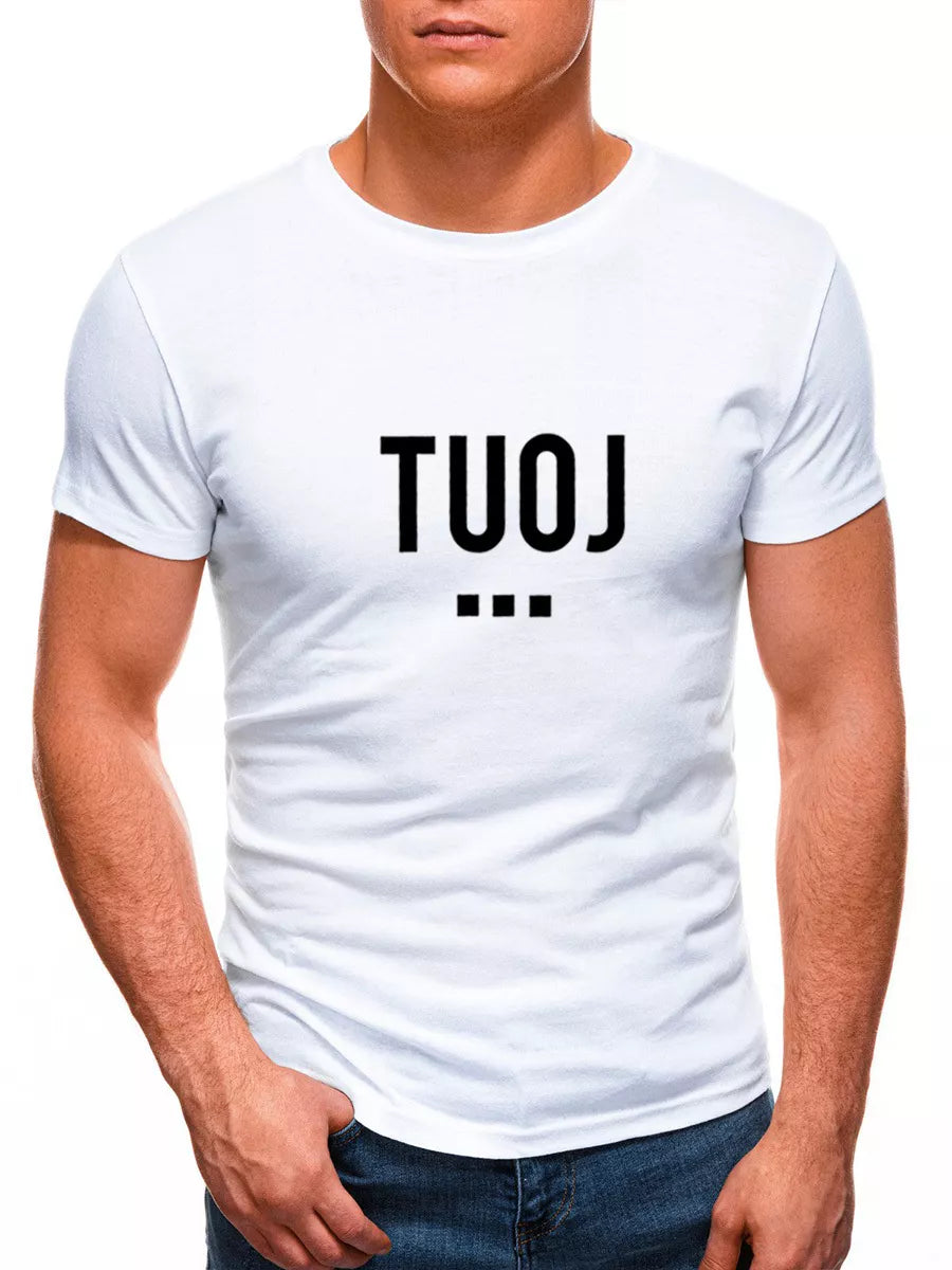 Vīriešu balts T-krekls NOW (melns)