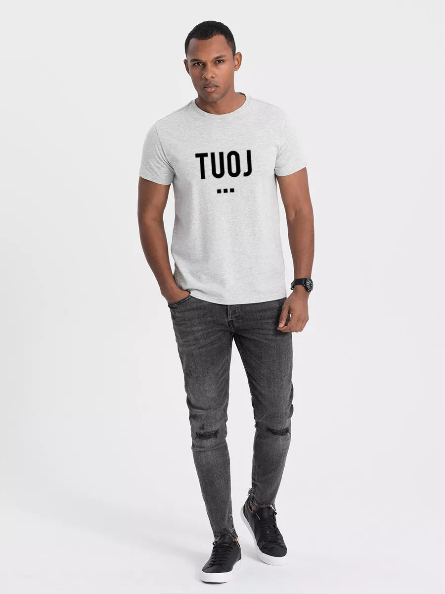 Vīriešu balts T-krekls NOW (melns)