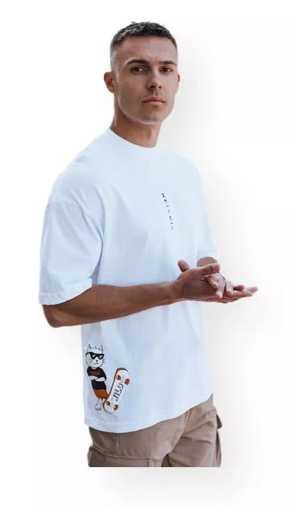 Vīriešu balts T-krekls Wild