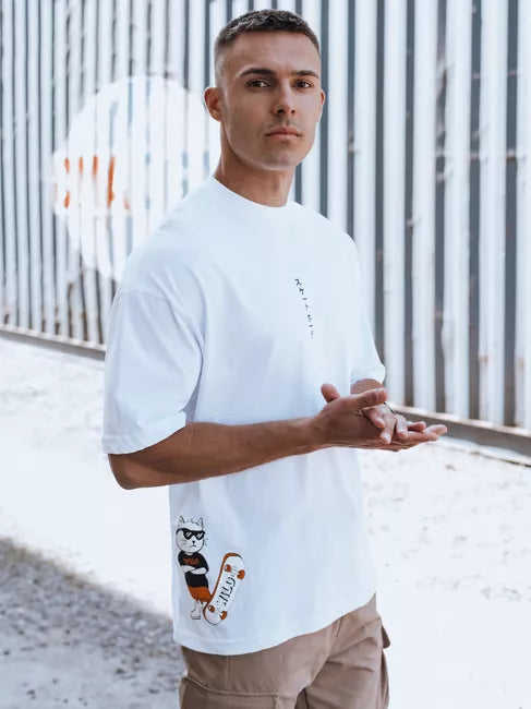 Vīriešu balts T-krekls Wild