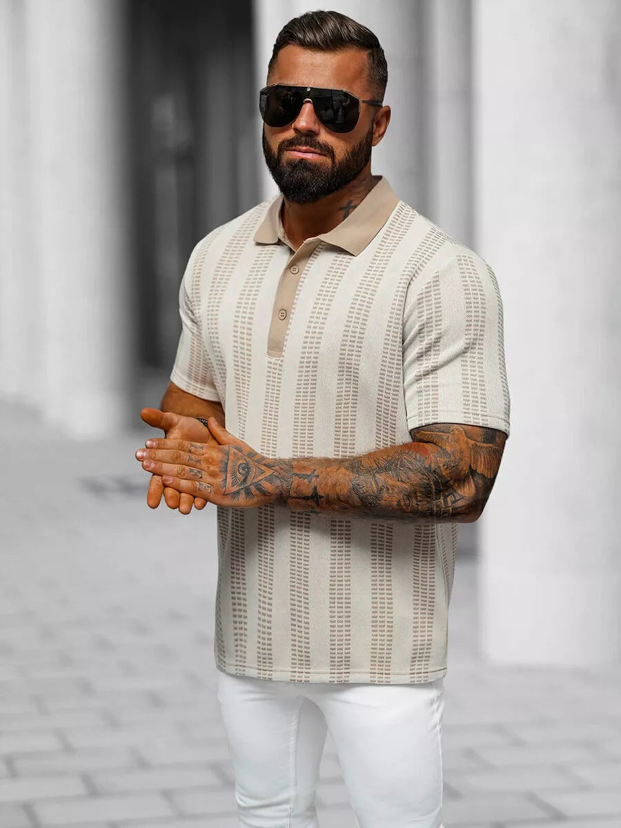 Vīriešu bēšs polo krekls Fit