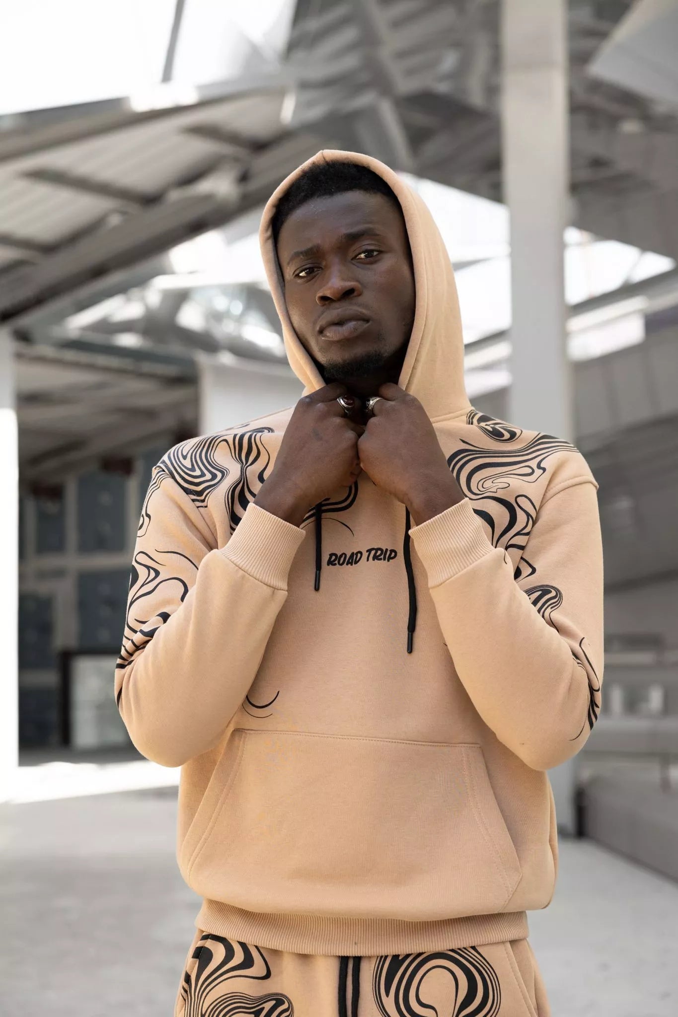 Vīriešu bēškrāsas treniņtērps Road Trip