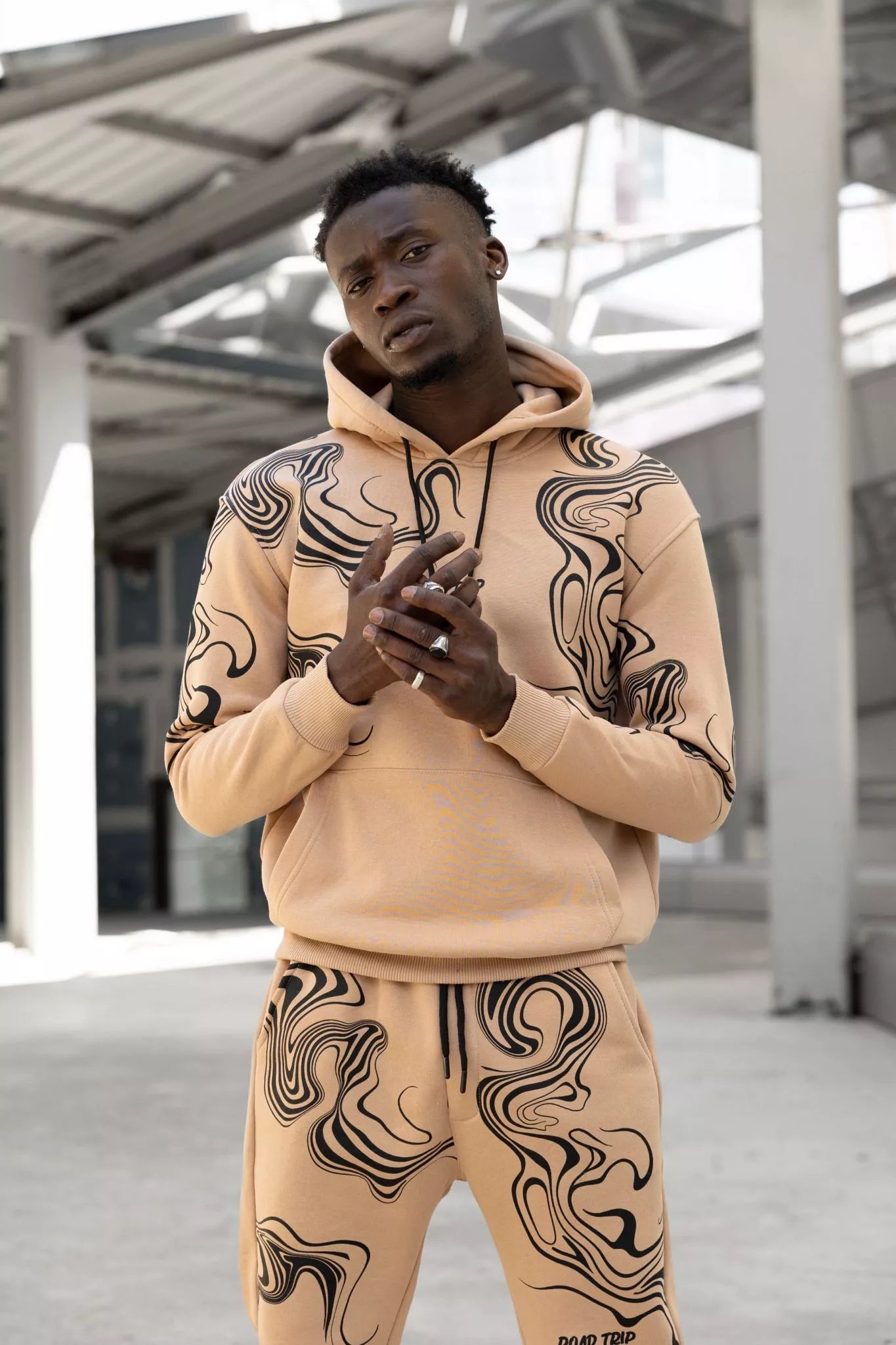 Vīriešu bēškrāsas treniņtērps Road Trip