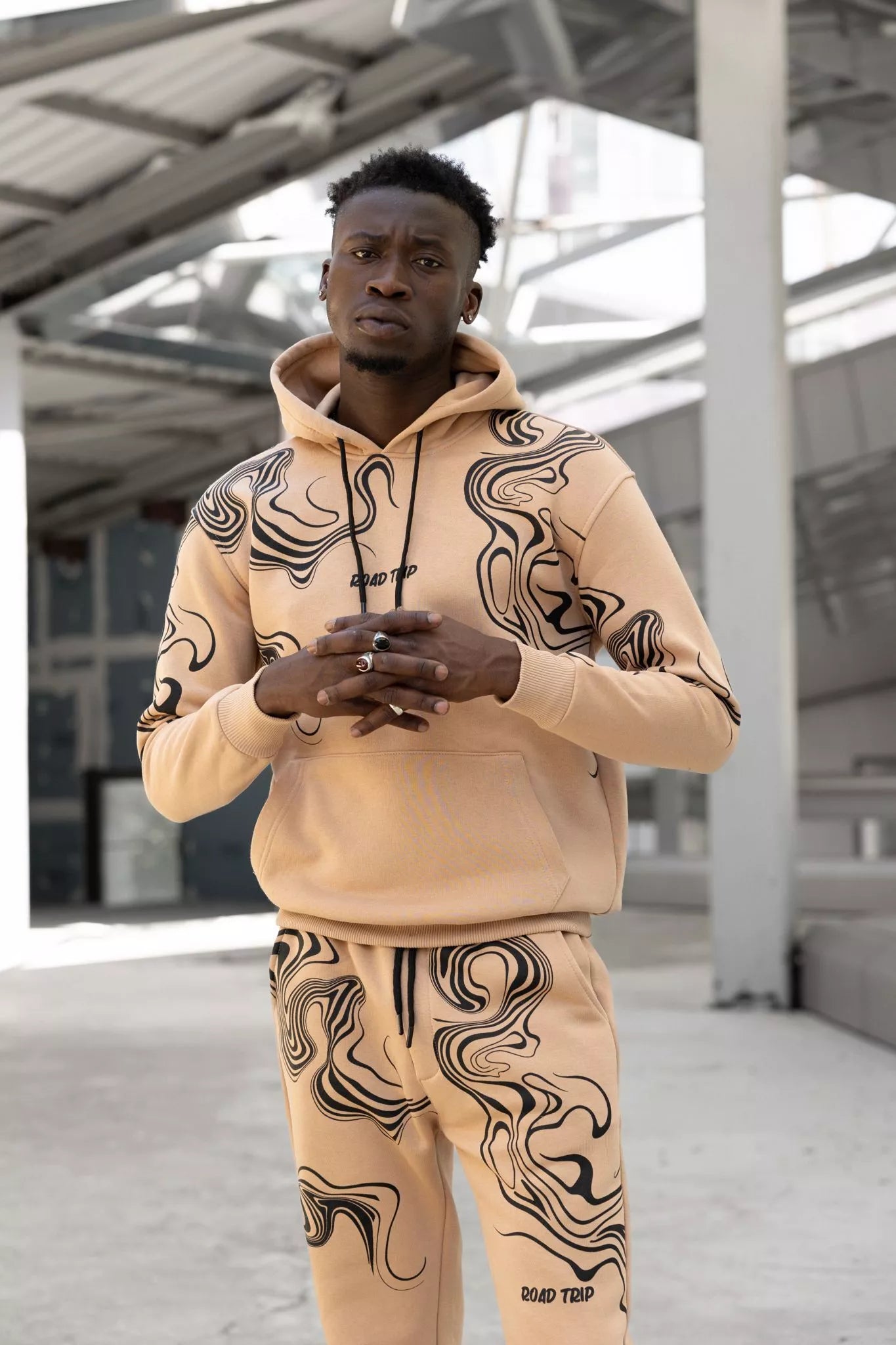 Vīriešu bēškrāsas treniņtērps Road Trip