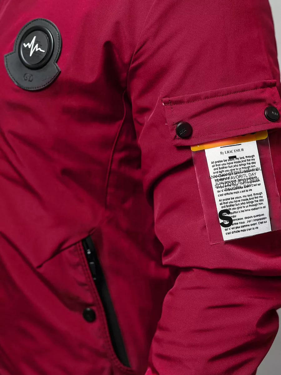 Vīriešu bordo krāsas pavasara jaka Marko