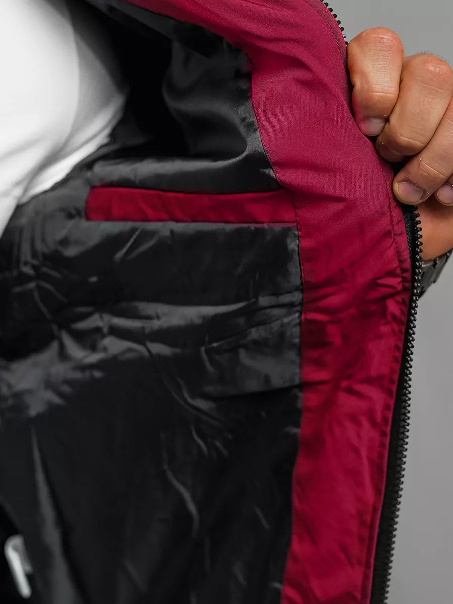 Vīriešu bordo krāsas pavasara jaka Marko