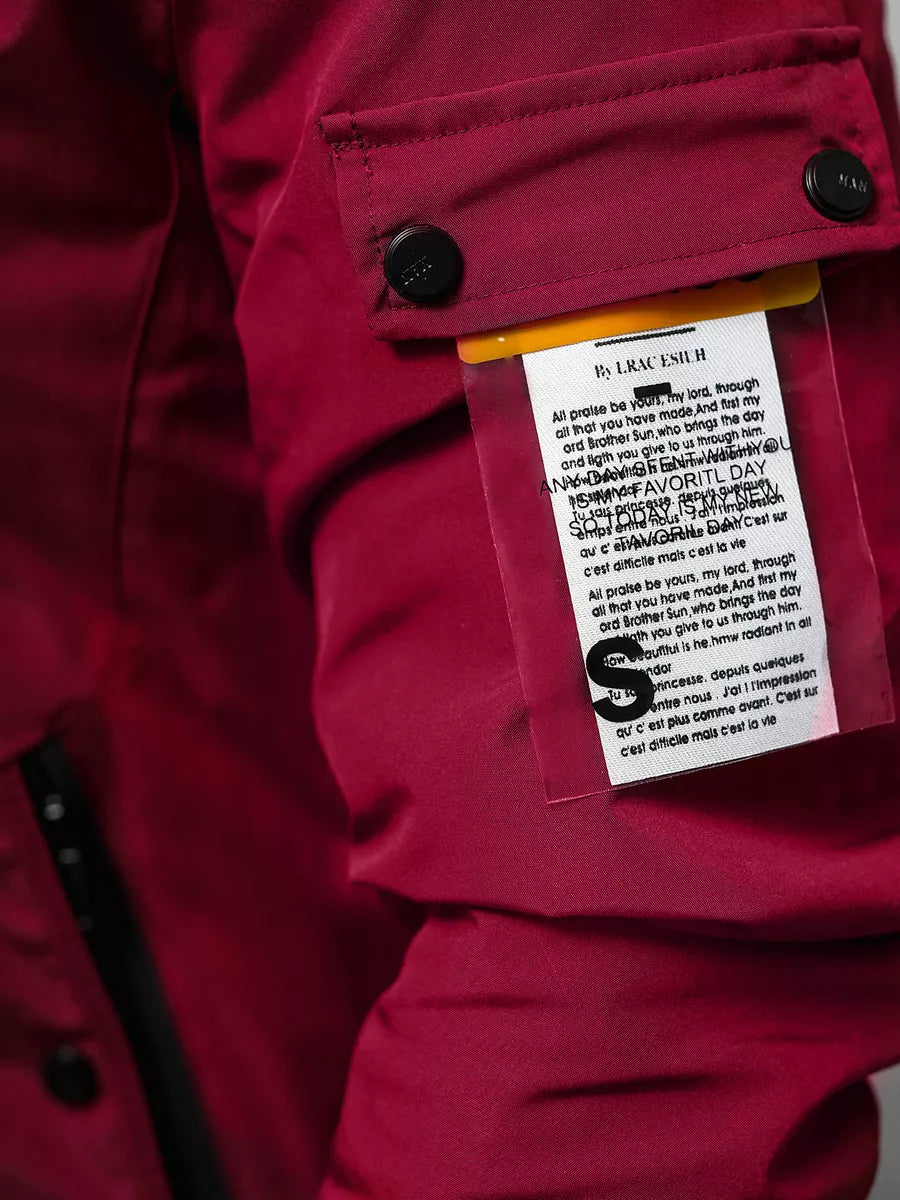 Vīriešu bordo krāsas pavasara jaka Marko