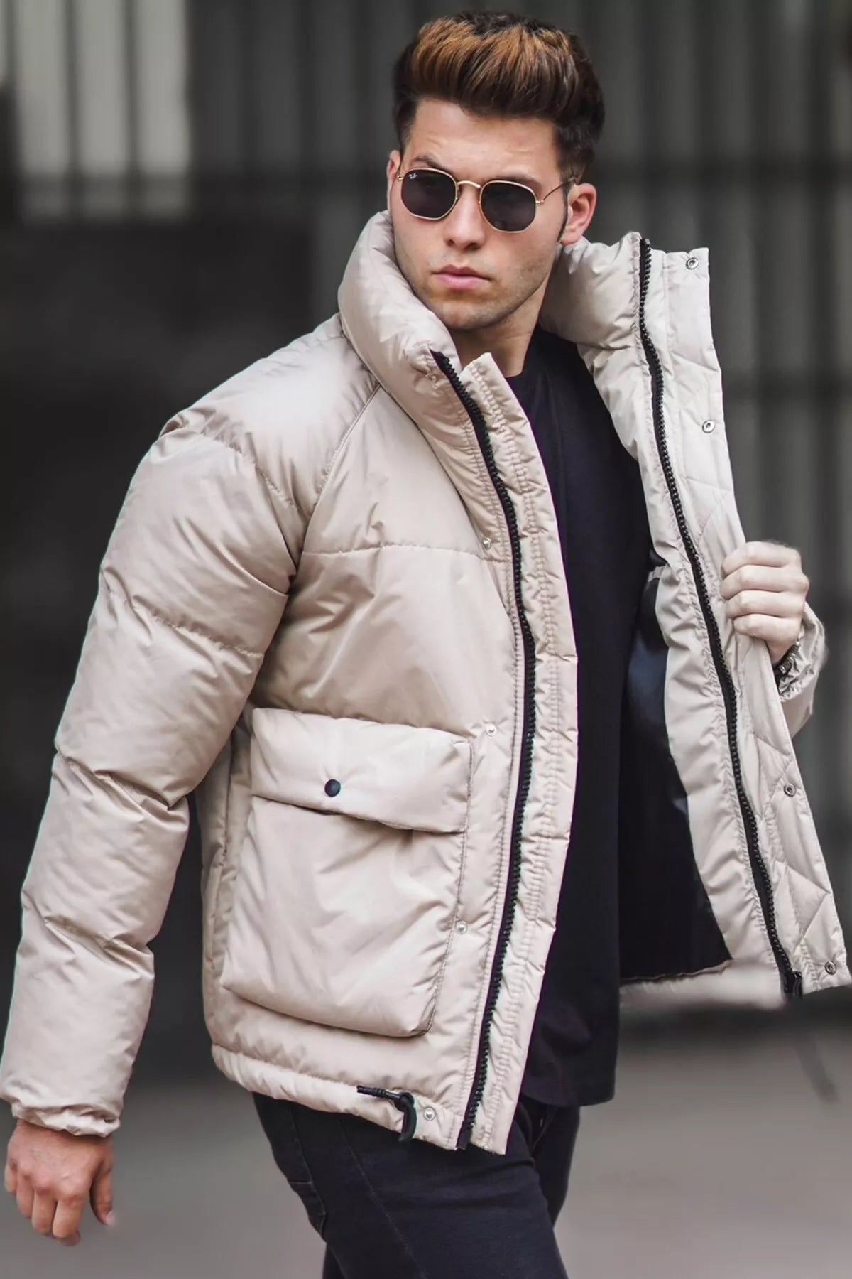 Vīriešu brūna jaka Otan