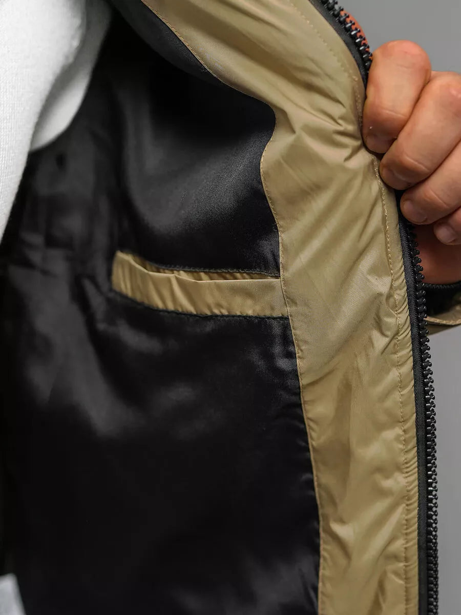 Vīriešu brūna stepēta jaka Andre