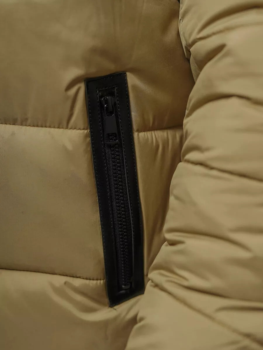 Vīriešu brūna stepēta jaka Andre