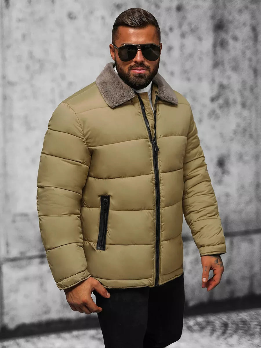 Vīriešu brūna stepēta jaka Andre