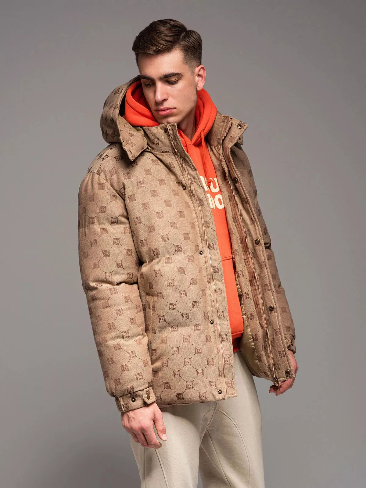 Vīriešu brūna ziemas jaka Emio