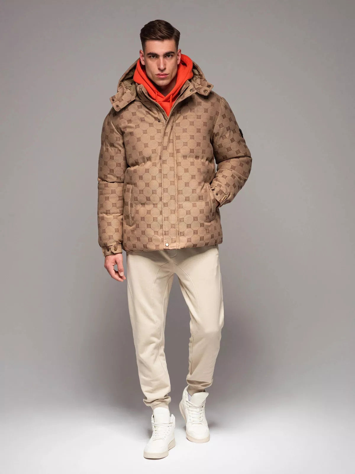 Vīriešu brūna ziemas jaka Emio