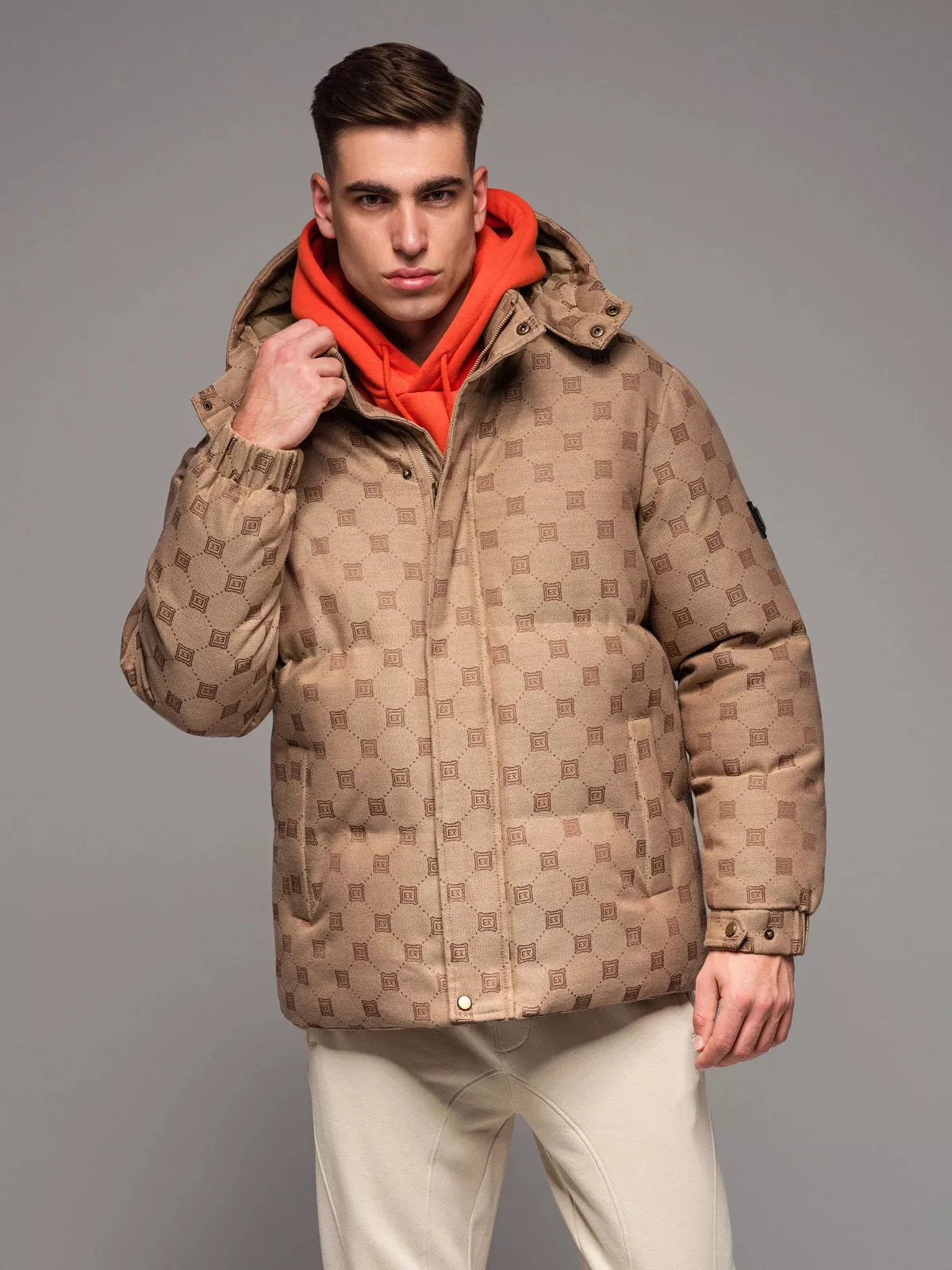 Vīriešu brūna ziemas jaka Emio