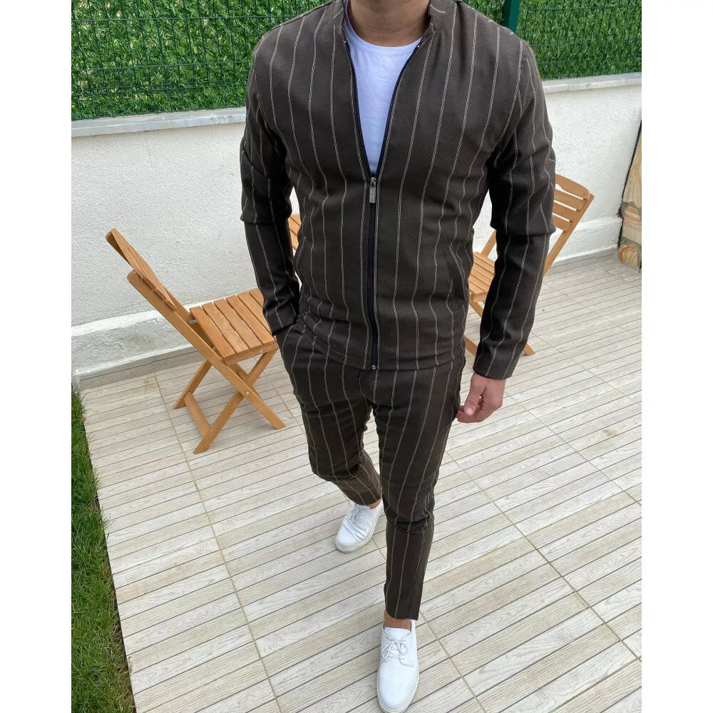 Vīriešu brūns brīvā laika uzvalks Basor