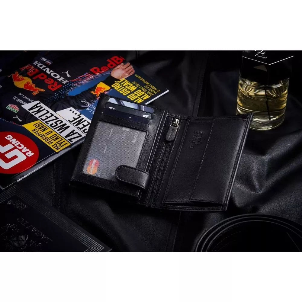 Vīriešu maks, kas izgatavots no īstas ādas Rodney (melns)