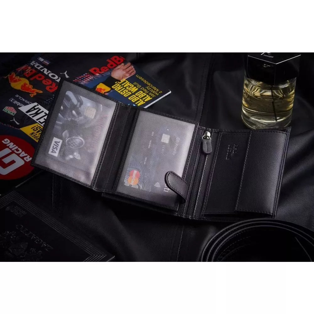 Vīriešu maks, kas izgatavots no īstas ādas Rodney (melns)