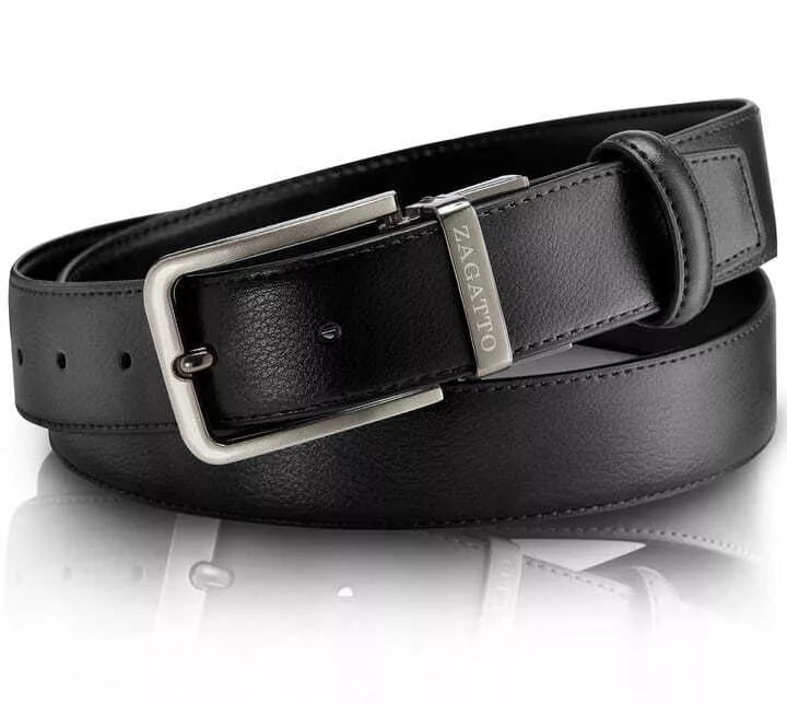 Vīriešu divpusēja ādas josta Brandy (melna/brūna) 