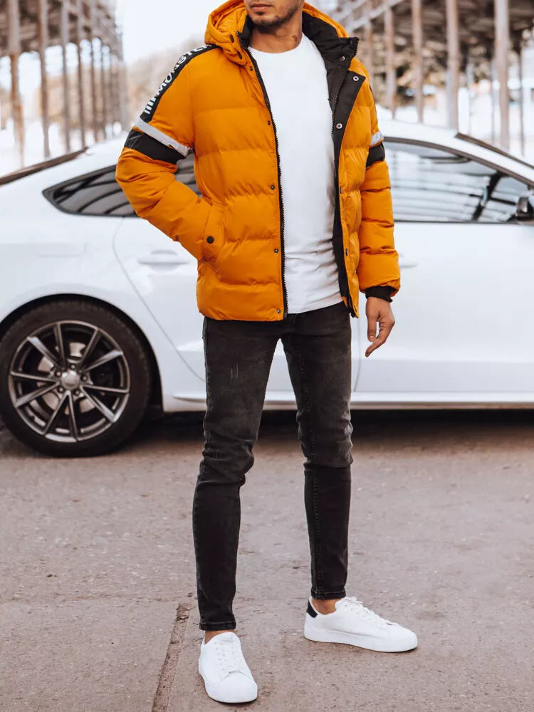 Vīriešu dzeltena ziemas jaka Race