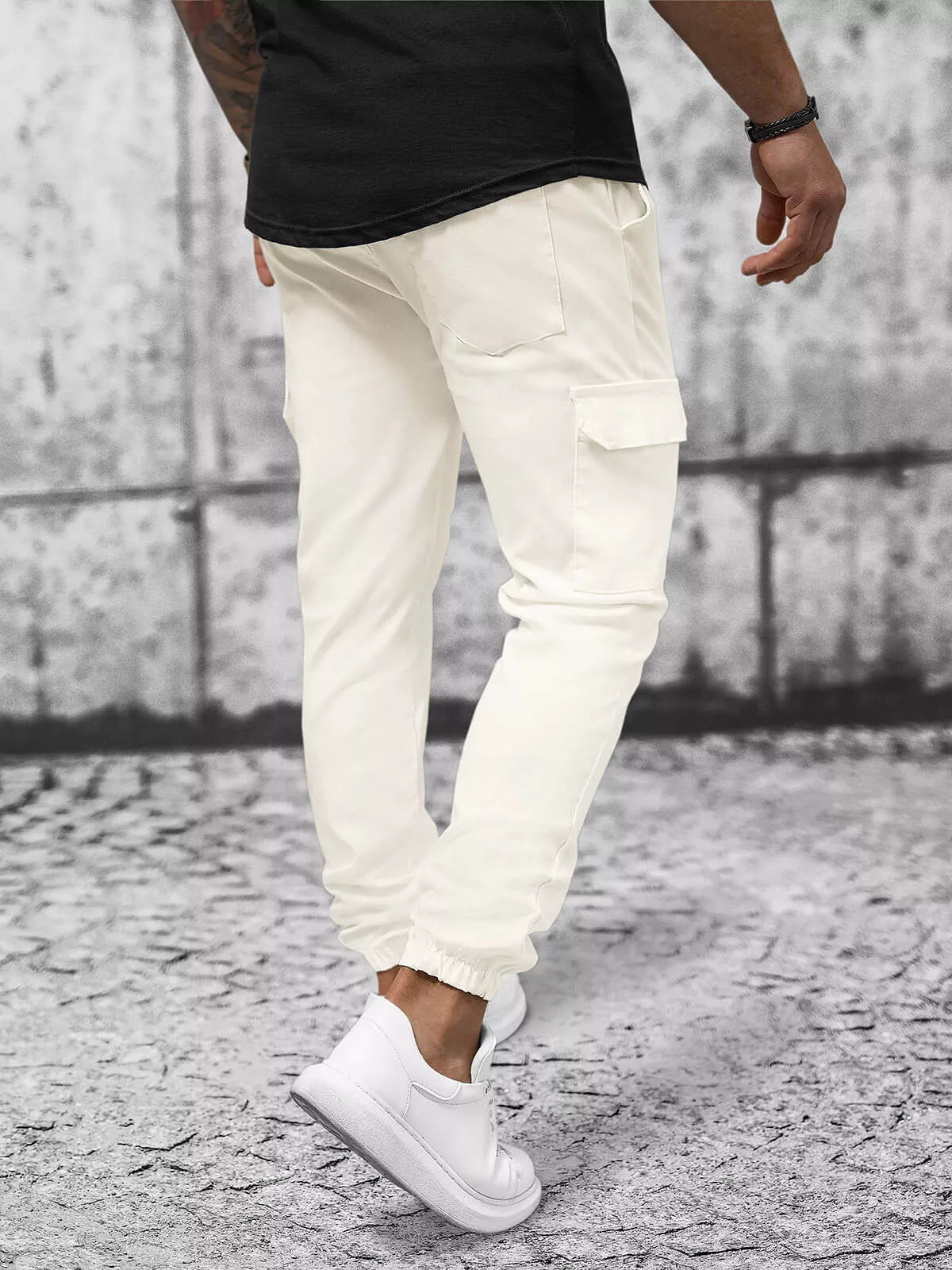 Vīriešu dzelteni sporta bikses Ecru krāsā