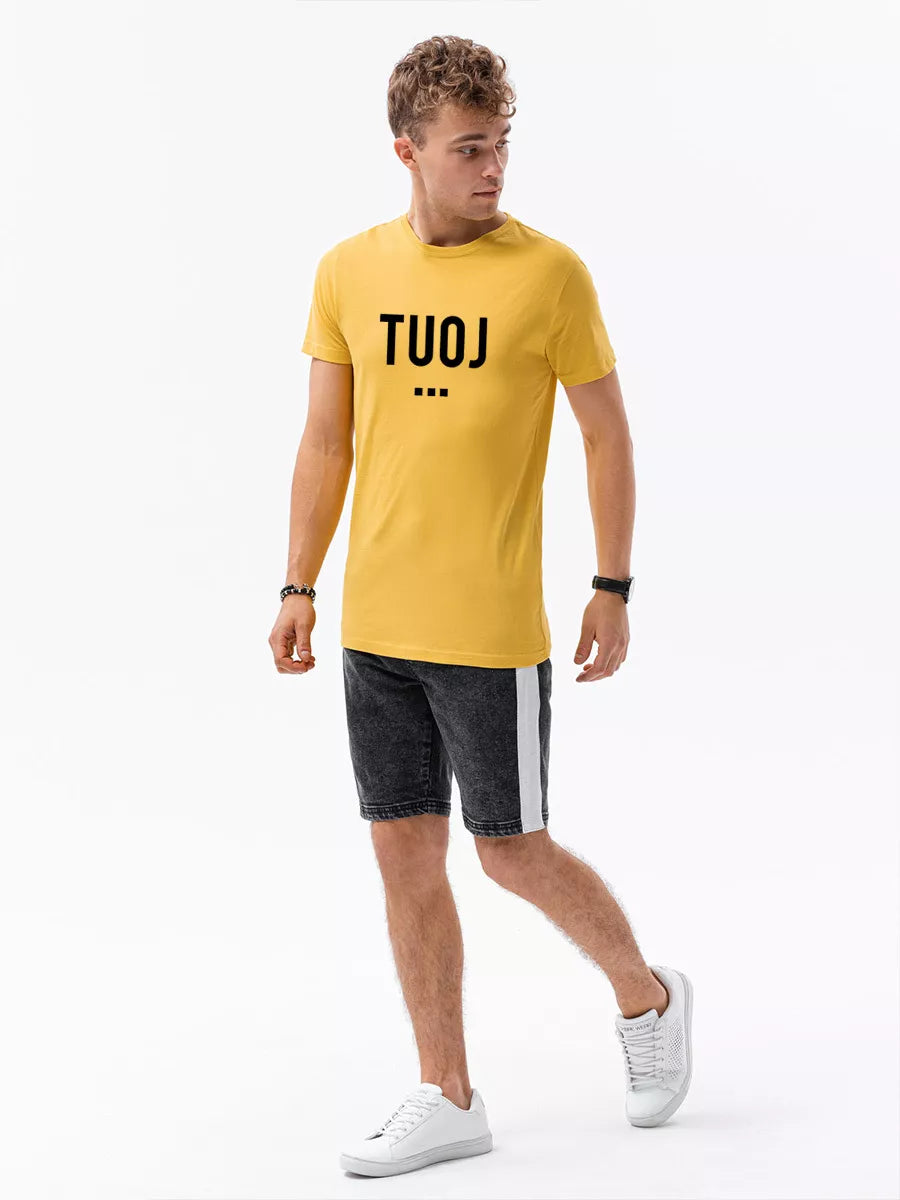 Vīriešu dzeltens T-krekls NOW (melns)