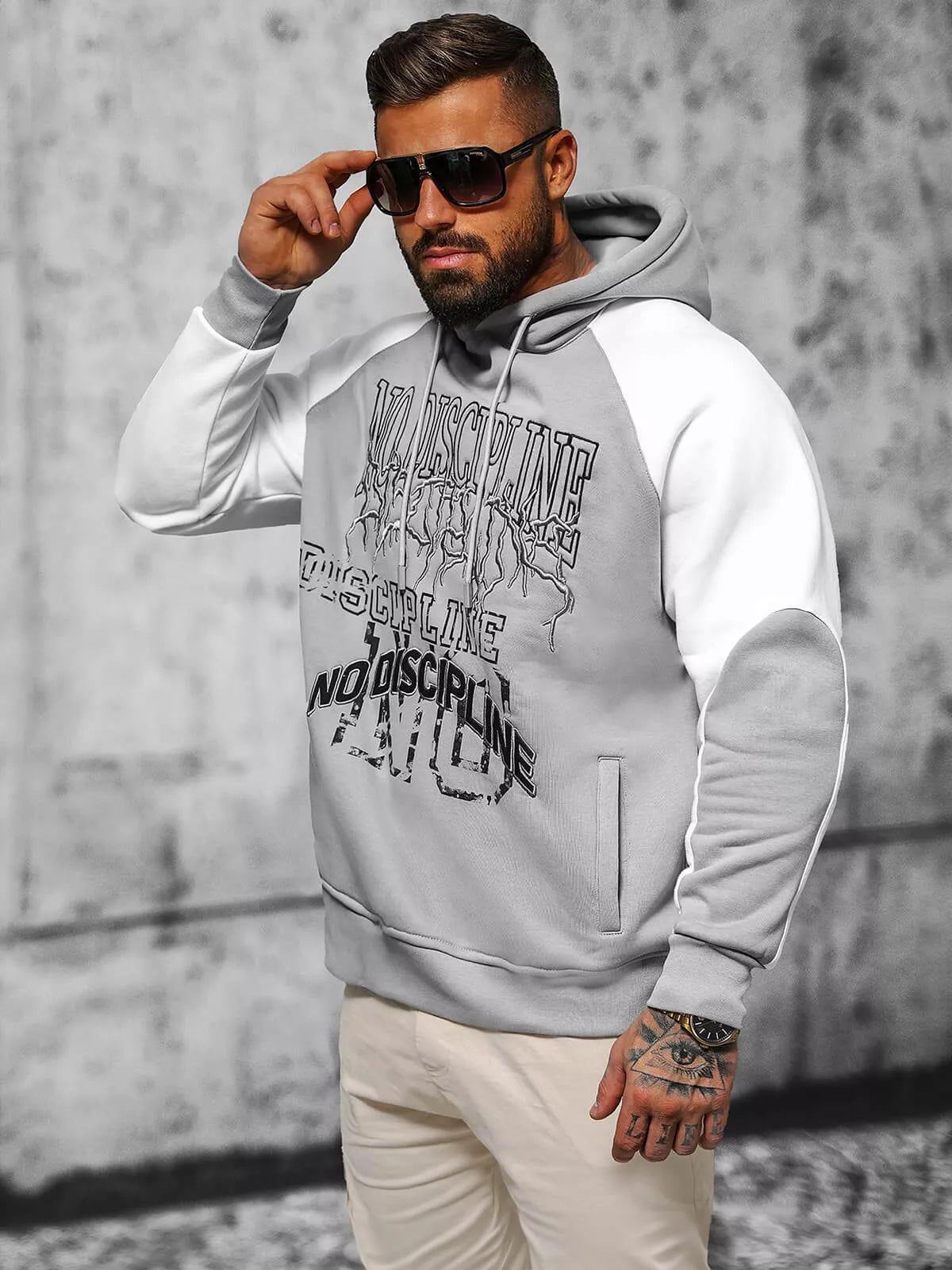 Vīriešu pelēks džemperis No Discipline