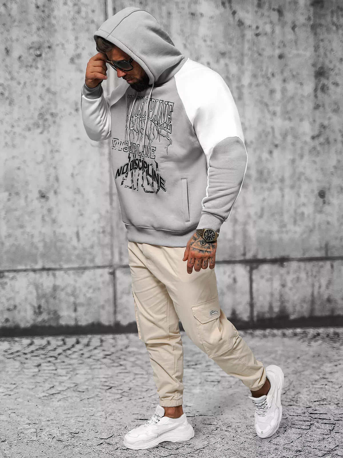 Vīriešu pelēks džemperis No Discipline