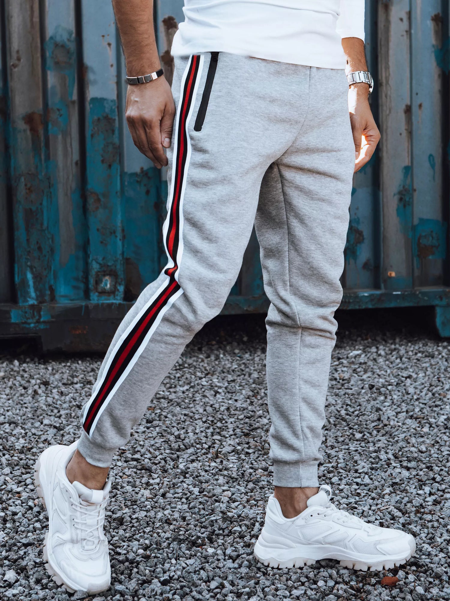 Vīriešu gaiši pelēkas ikdienas bikses Adam