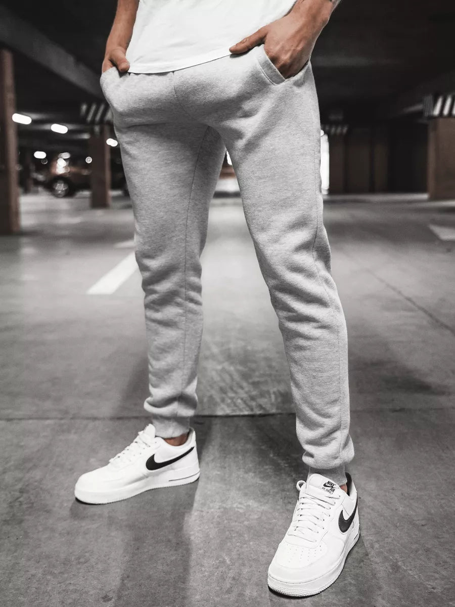 Vīriešu gaiši pelēkas ikdienas bikses Sergo 