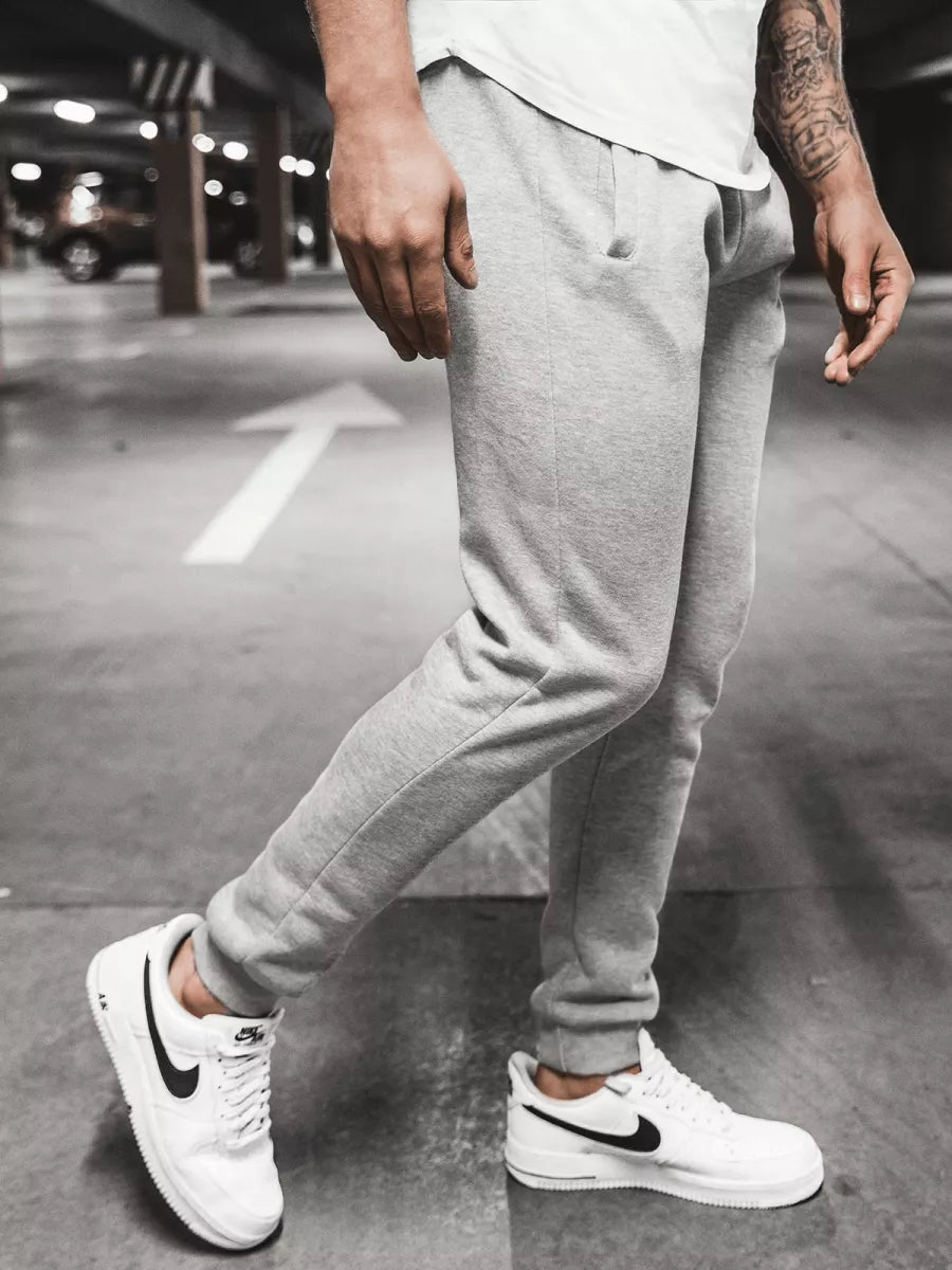 Vīriešu gaiši pelēkas ikdienas bikses Sergo 