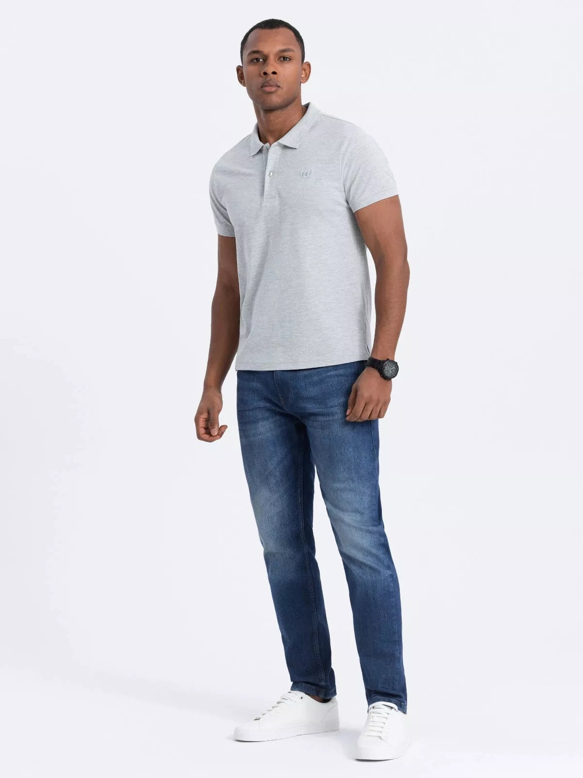 Vīriešu gaiši pelēks polo krekls Cristan 