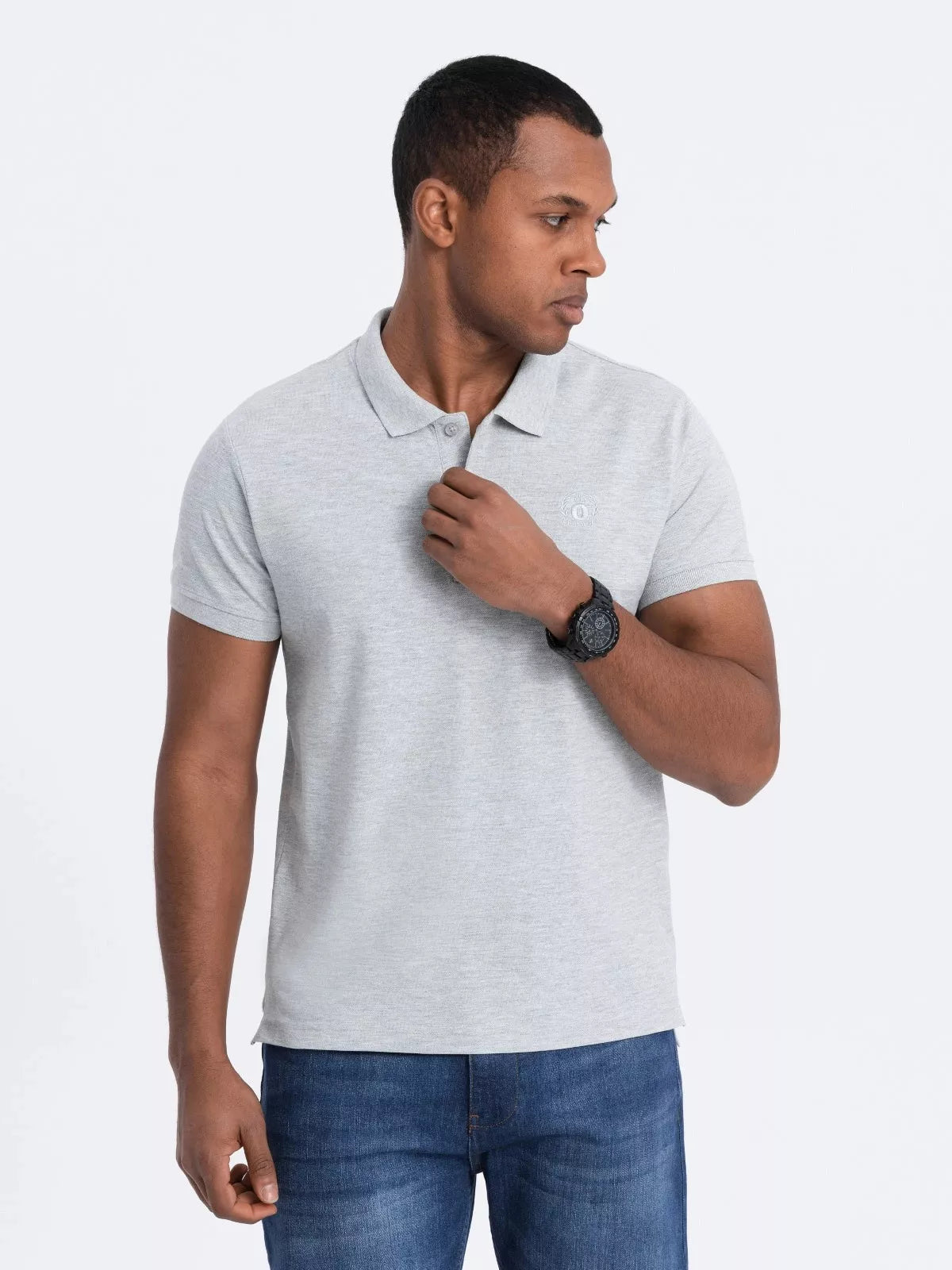 Vīriešu gaiši pelēks polo krekls Cristan 