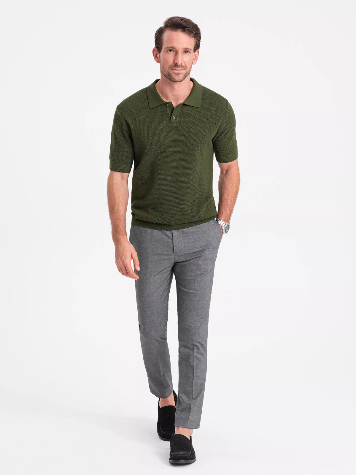 Vīriešu haki krāsas polo krekls Swing