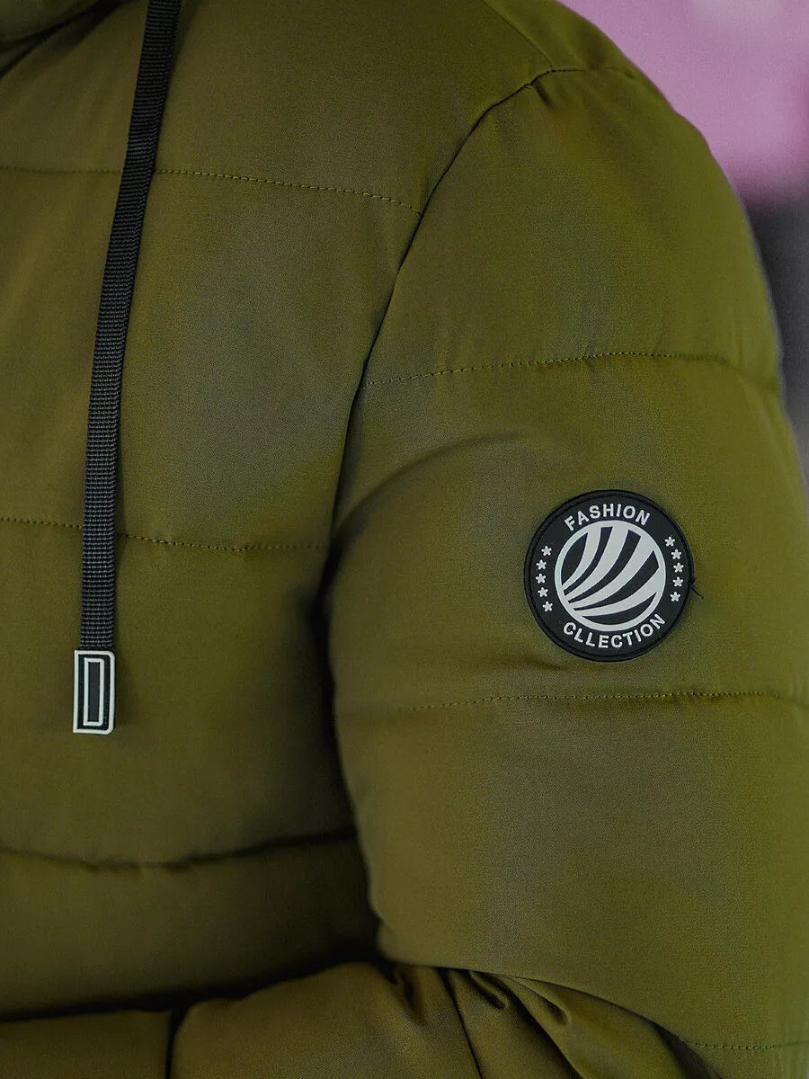 Vīriešu haki krāsas ziemas jaka Edi