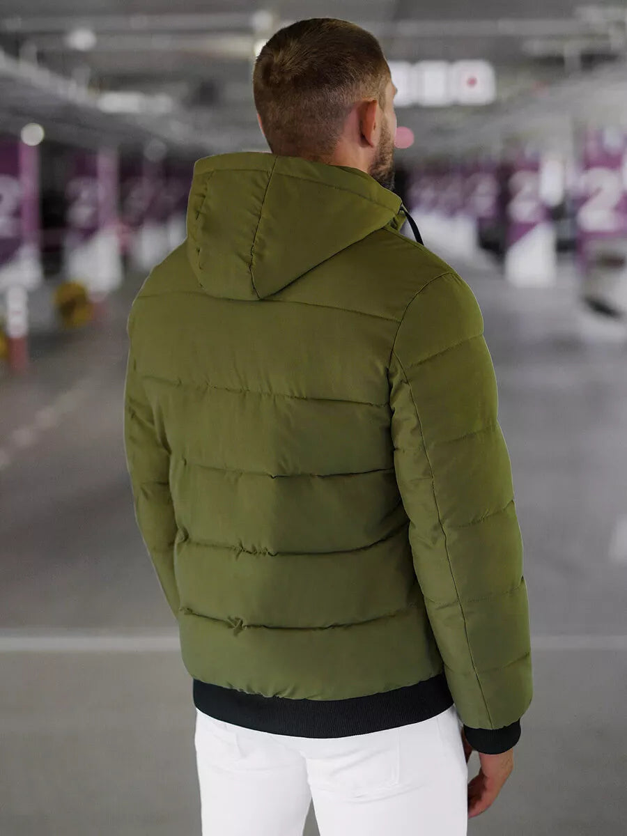 Vīriešu haki krāsas ziemas jaka Edi