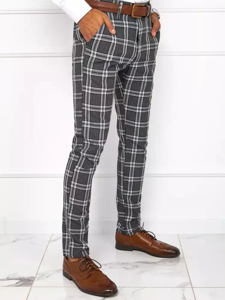 Vīriešu klasiskās tumši pelēkās bikses Rinos