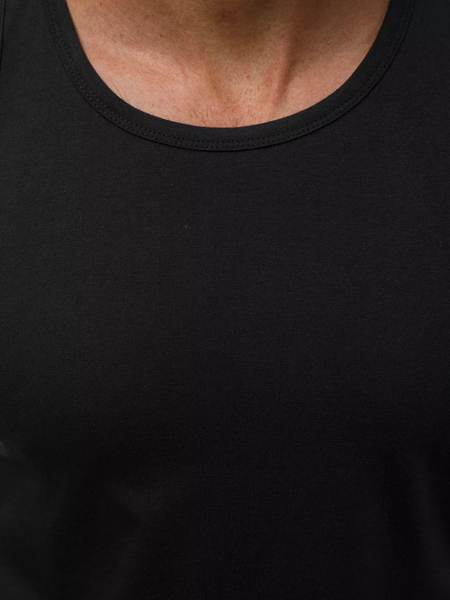 Vīriešu bezpiedurkņu melns T-krekls Romul