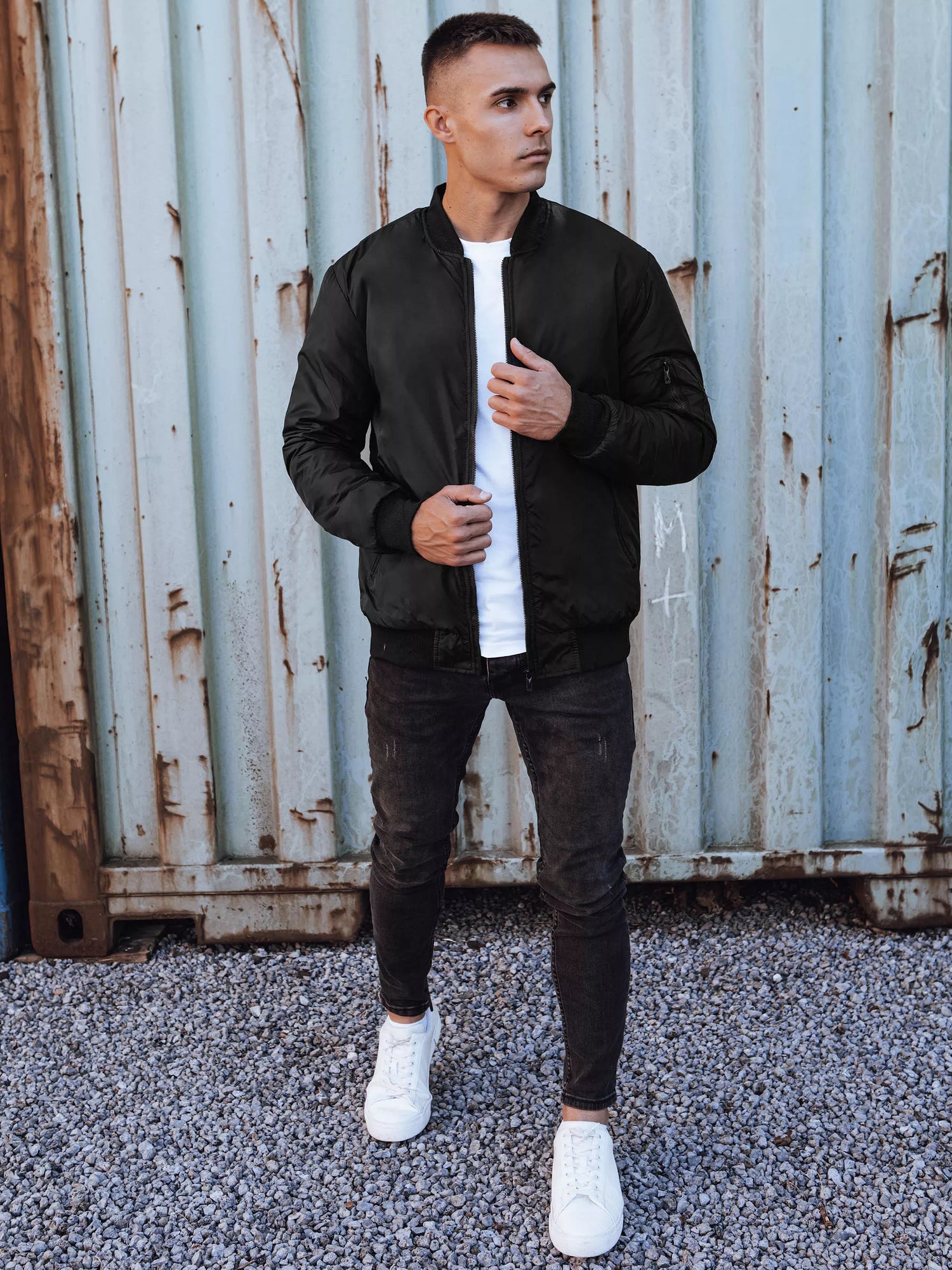 Vīriešu melna jaka "Route"