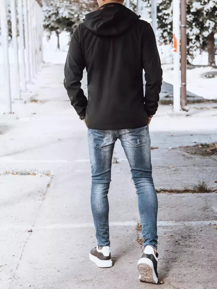 Vīriešu melna jaka ar sarkanām detaļām Arot