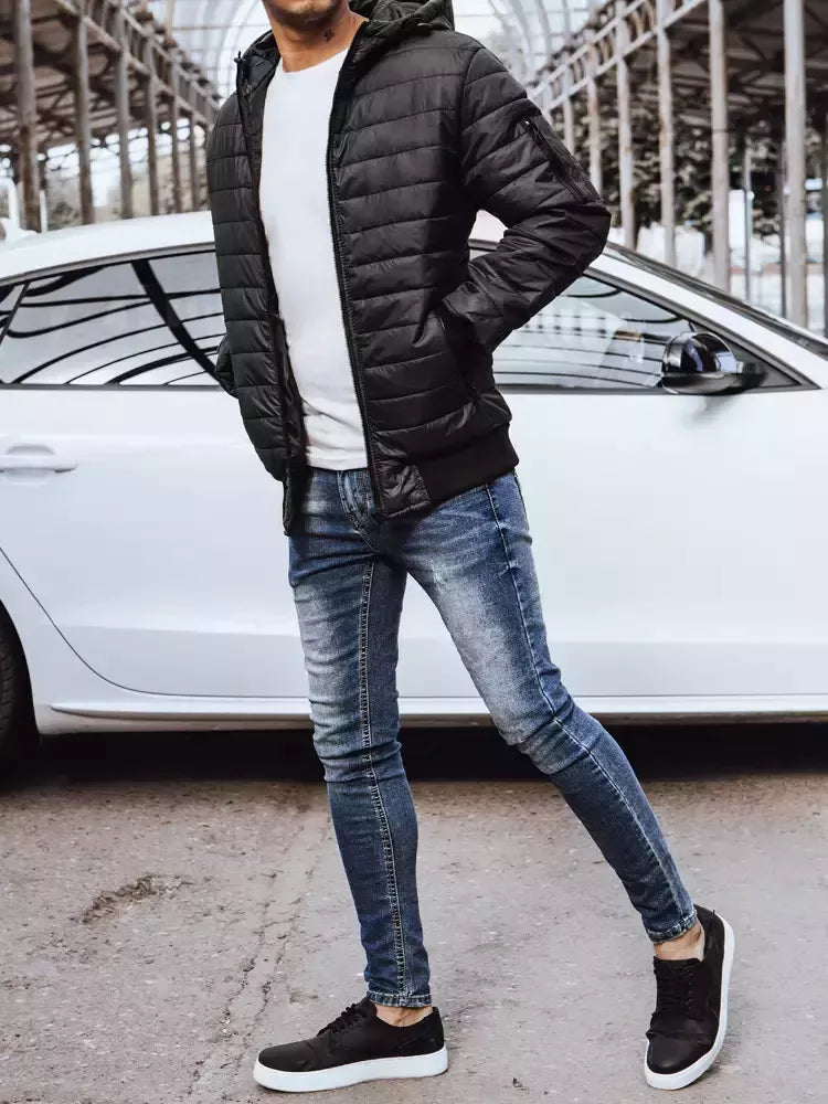 Vīriešu melna jaka Rikon