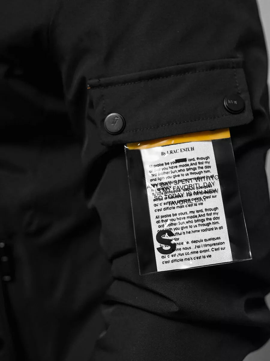 Vīriešu melna pavasara jaka Marko