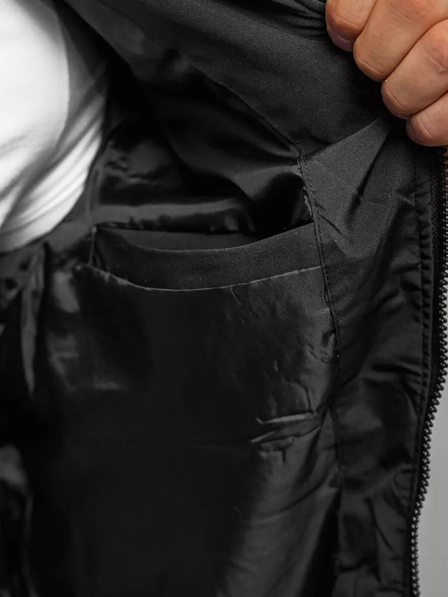 Vīriešu melna pavasara jaka Marko