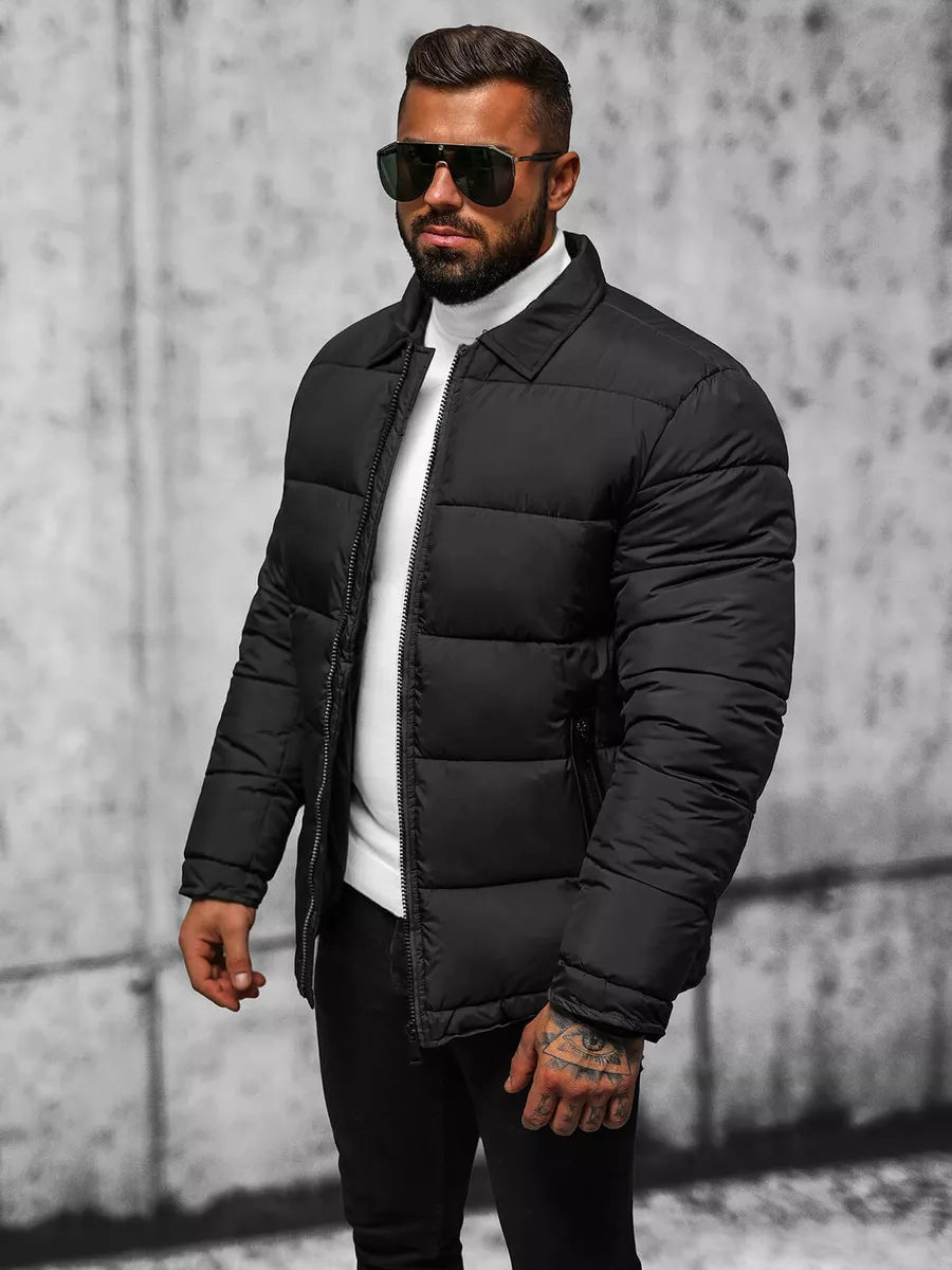 Vīriešu melna stepēta jaka Andre