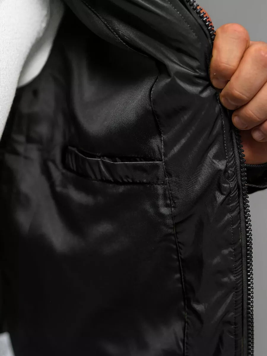 Vīriešu melna stepēta jaka Andre